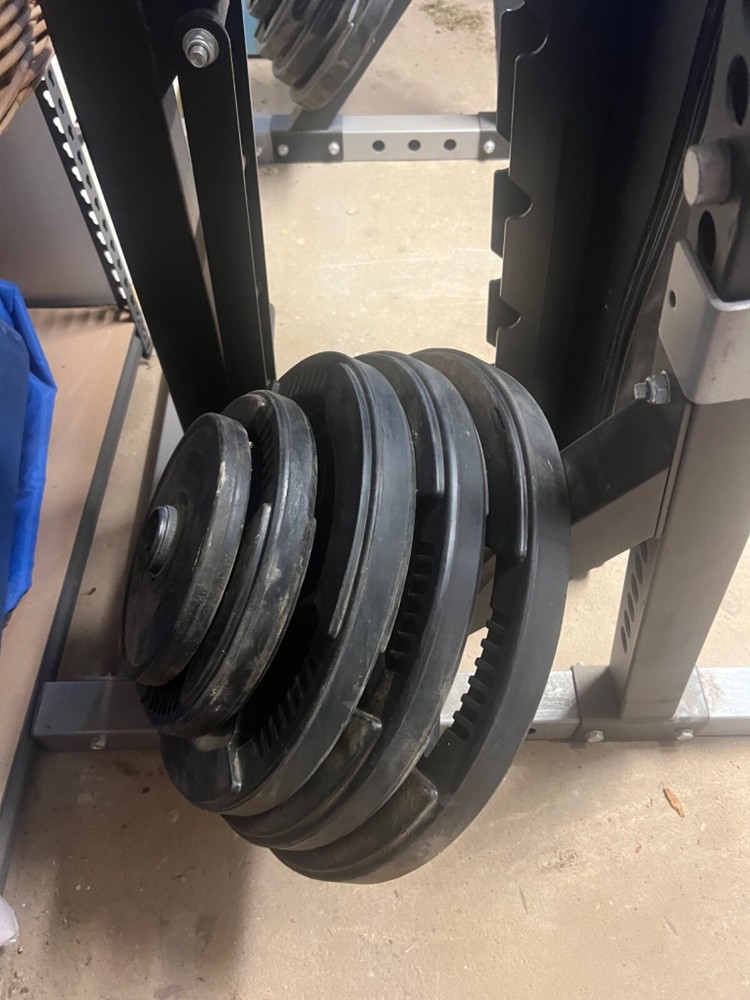 squat rack with weights used