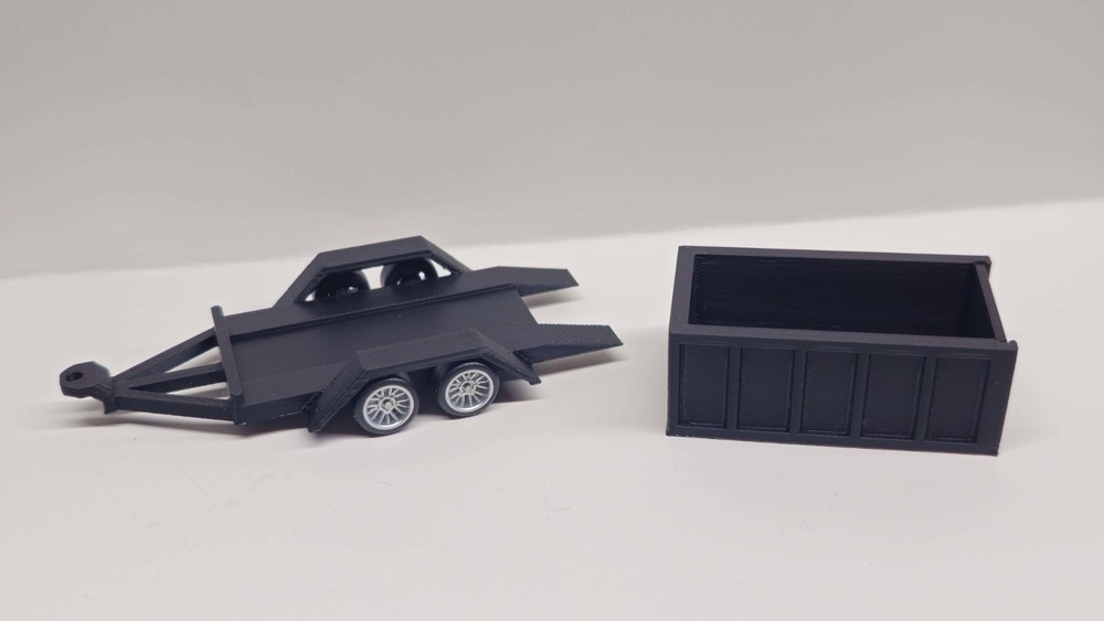 Roll-Off Dump Trailer 3D Printed For 1/64 Scale Hot Wheel Matchbox