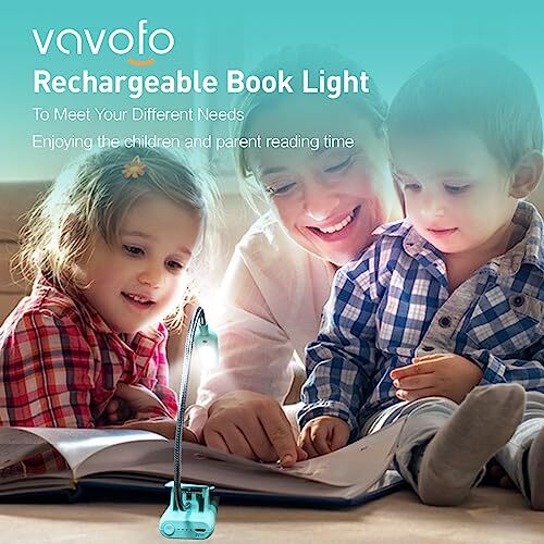 Rechargeable Book Light, Blue Light Blocking, Amber 1600K Clip On Reading