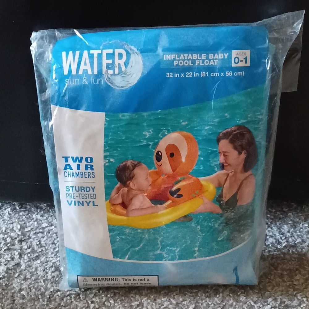 Walgreen Sloth Inflatable Baby Pool Float Ages 0-1, 32 x 22 in