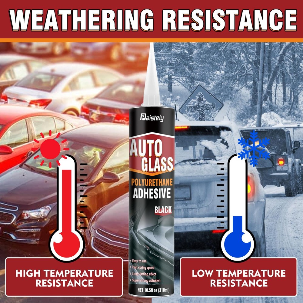 Windshield Sealant Black 310ml, Fast Cure Adhesive,