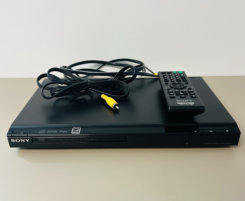 Sony DVP-SR200P DVD/CD Player With Remote & AV Cables - Tested & Working