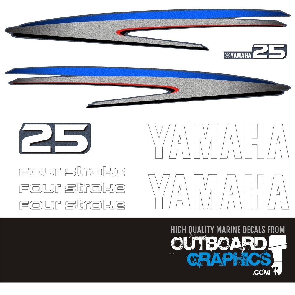 Yamaha 25hp four stroke outboard engine decals/sticker kit