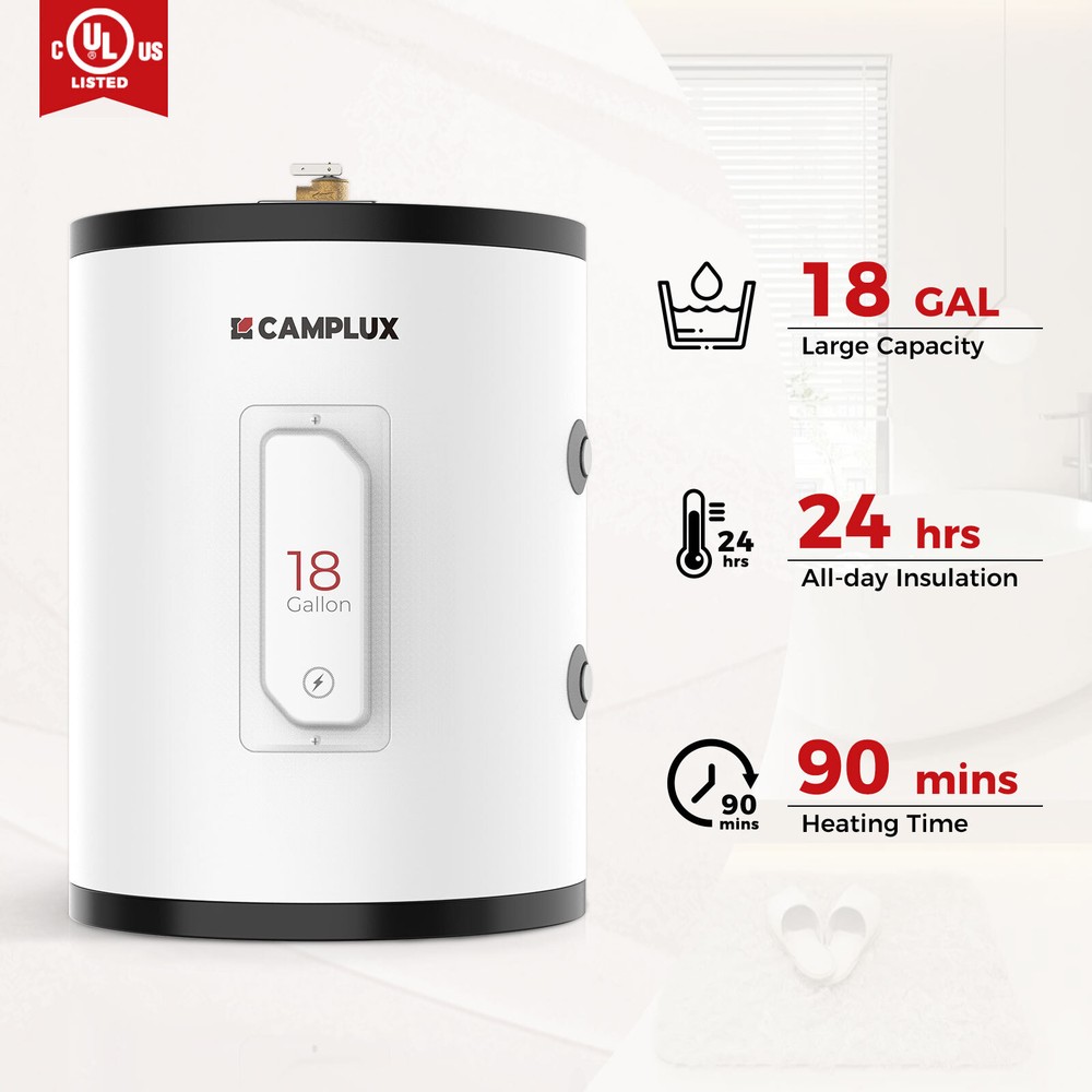 CAMPLUX 18 Gallons Tank Water Heater Electric Instant Hot Water Supply System RV