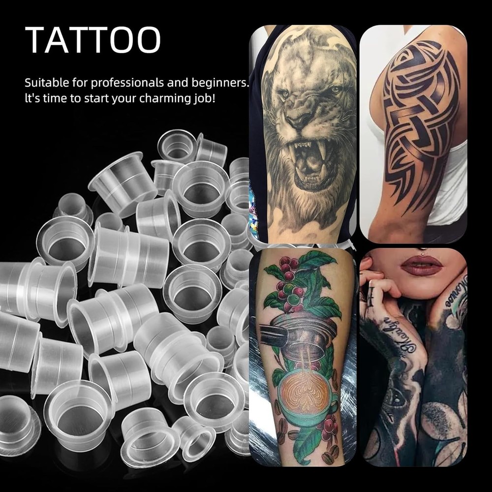 Essential 300pcs Tattoo Ink Caps Small Medium Large Microblading Pigment Cups