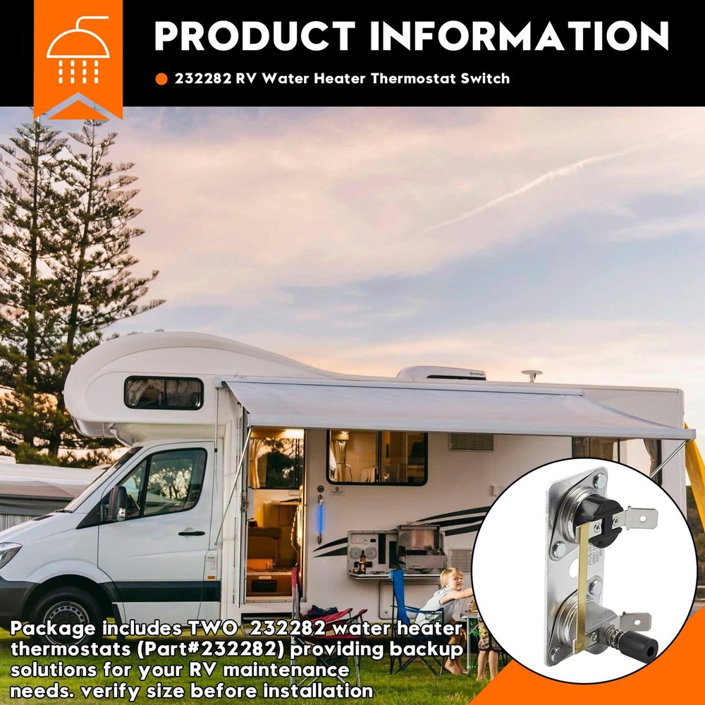 232282 RV Water Heater Thermostat Switch 120V, Thermostats for Suburban