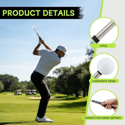 Retractable Golf Swing Trainer with Click Feedback - Right Hand Golf Grip