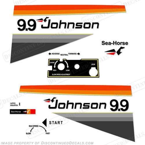Fits Johnson 1977 9.9hp Electric Decals