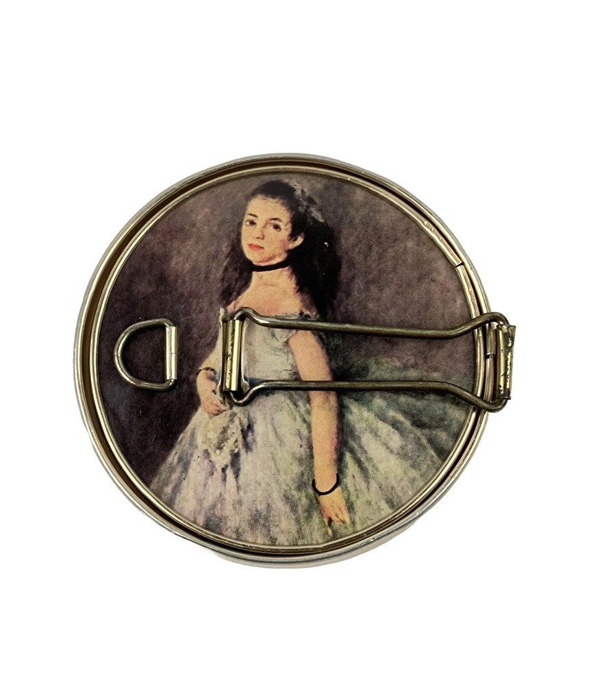 Vintage Girl Round Double Sided Mirror Compact Vanity Stand Hangs