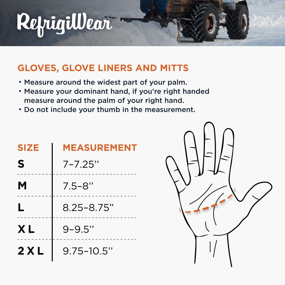 RefrigiWear Three Finger Split Cowhide Leather Mitten Gloves Gold