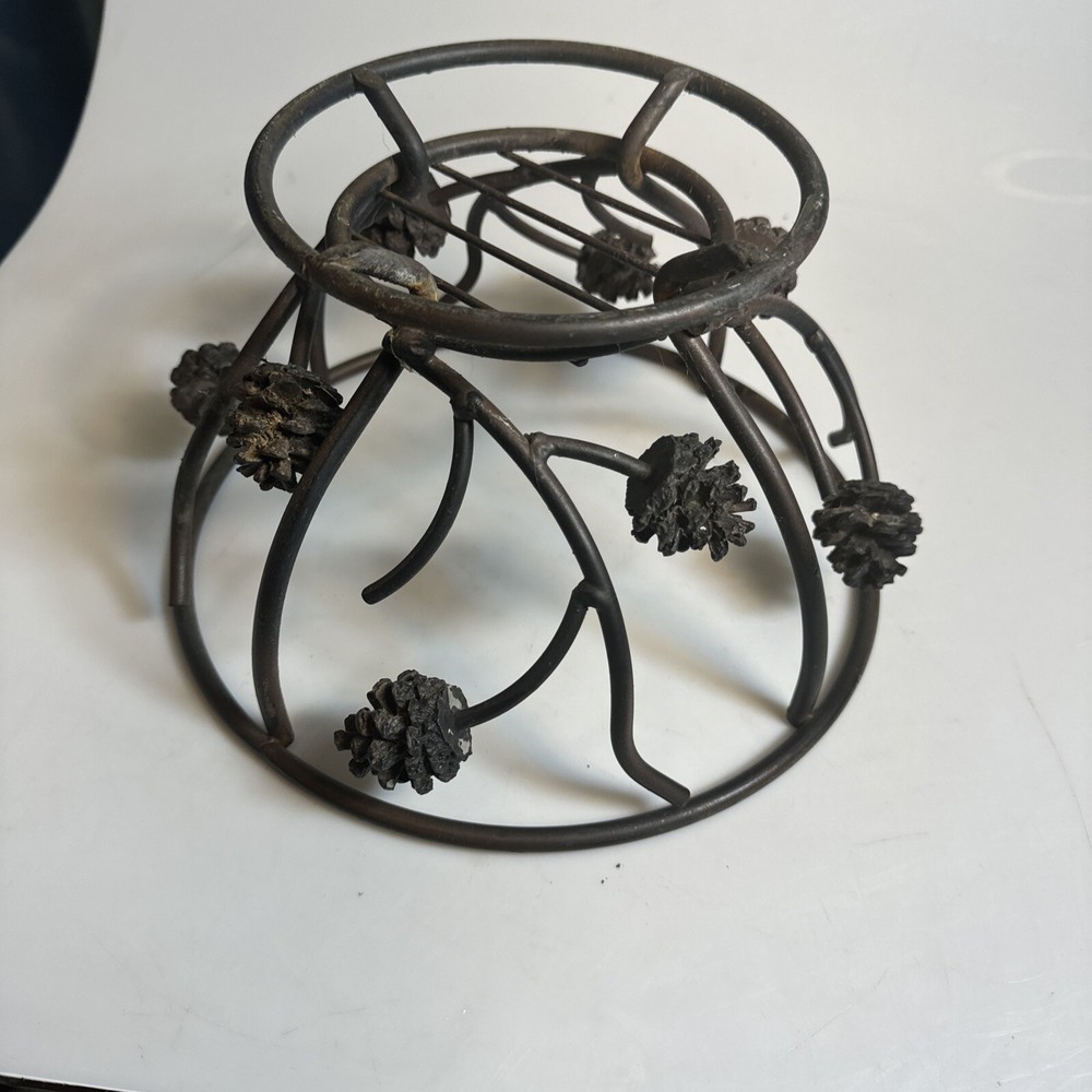 Wrought Iron Pinecone Bowl 10"