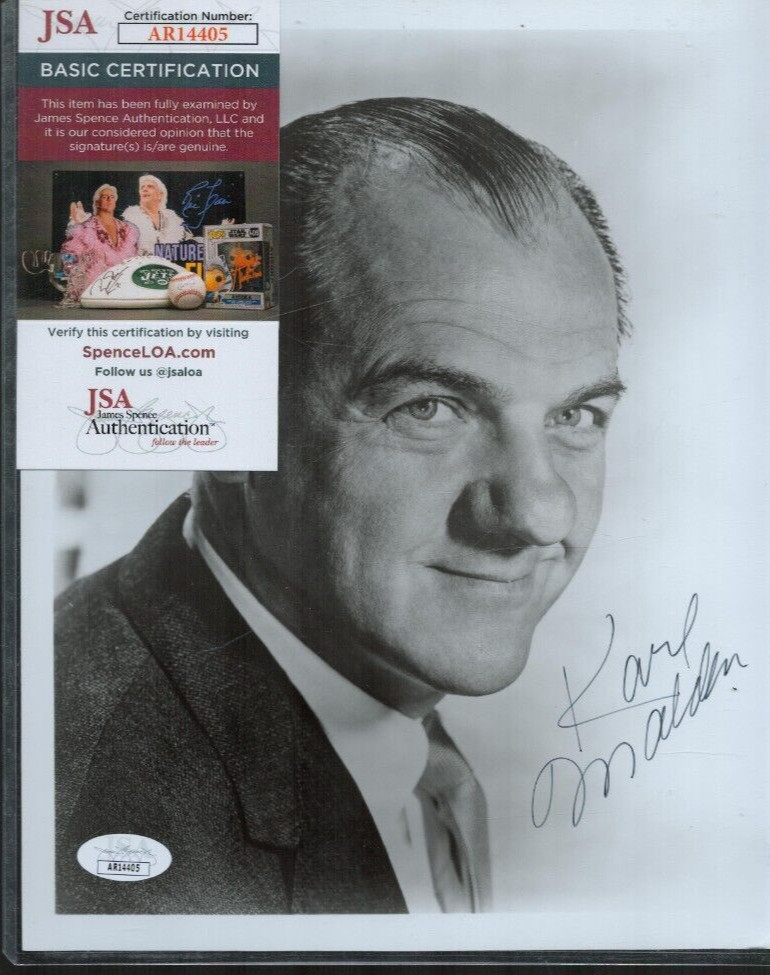 Karl Malden Autograph JSA Cert Number AR14405