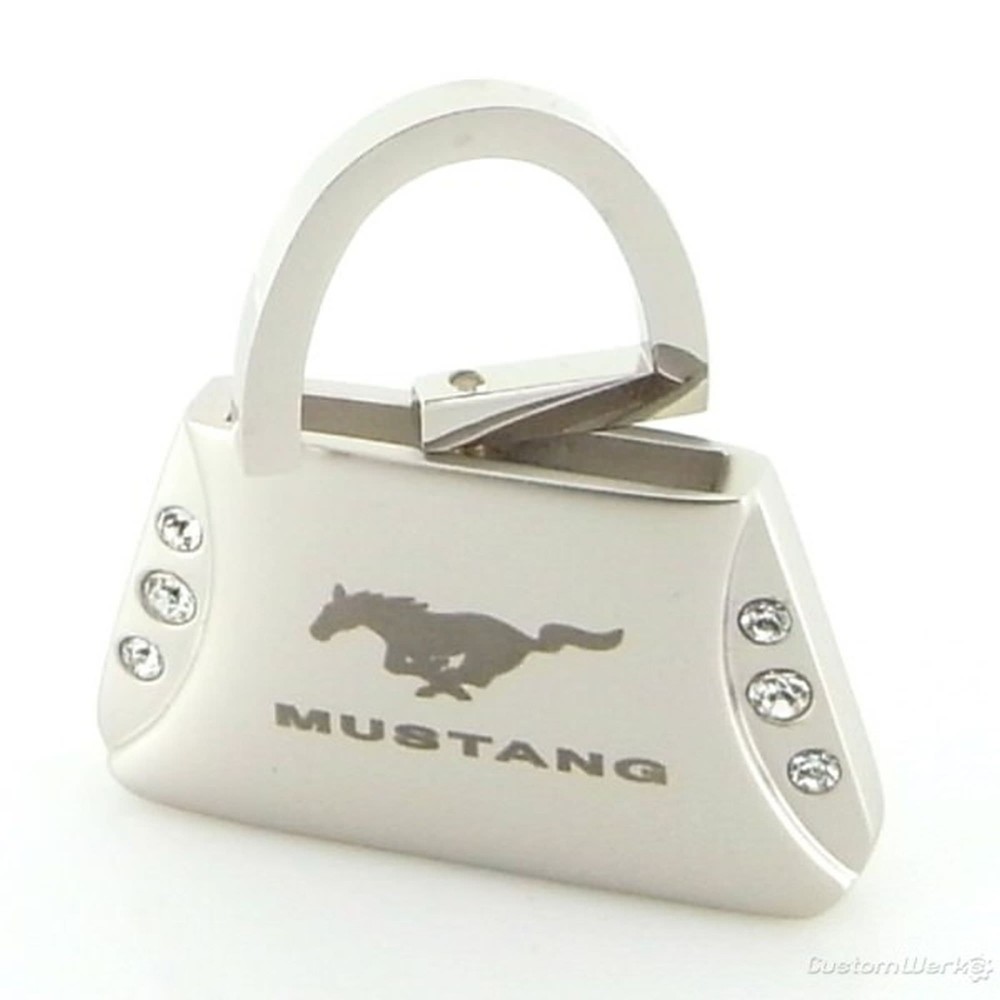 Ford Mustang Purse Shape Keychain (Chrome)