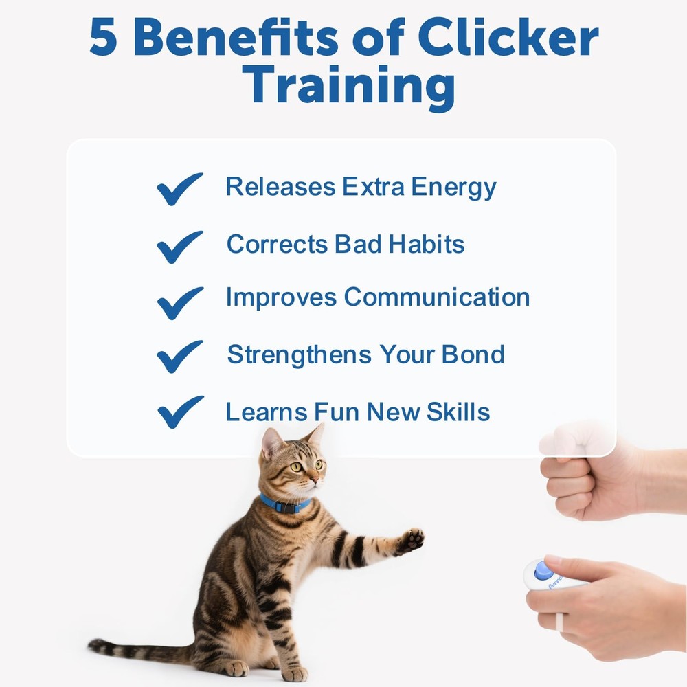 Cat Training Clicker Kit â€“ Includes Finger Clicker and Target Stick â€“ Per...