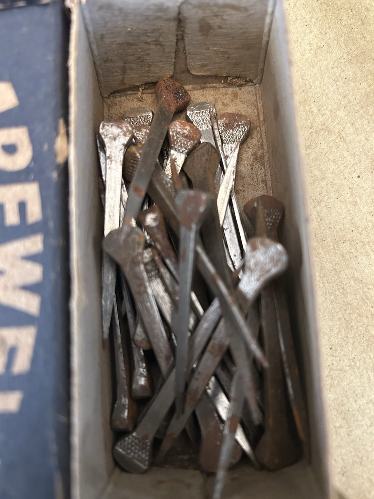 Over 250 Vintage Horseshoe Nails 4 Partial Boxes Sizes 6 & 7