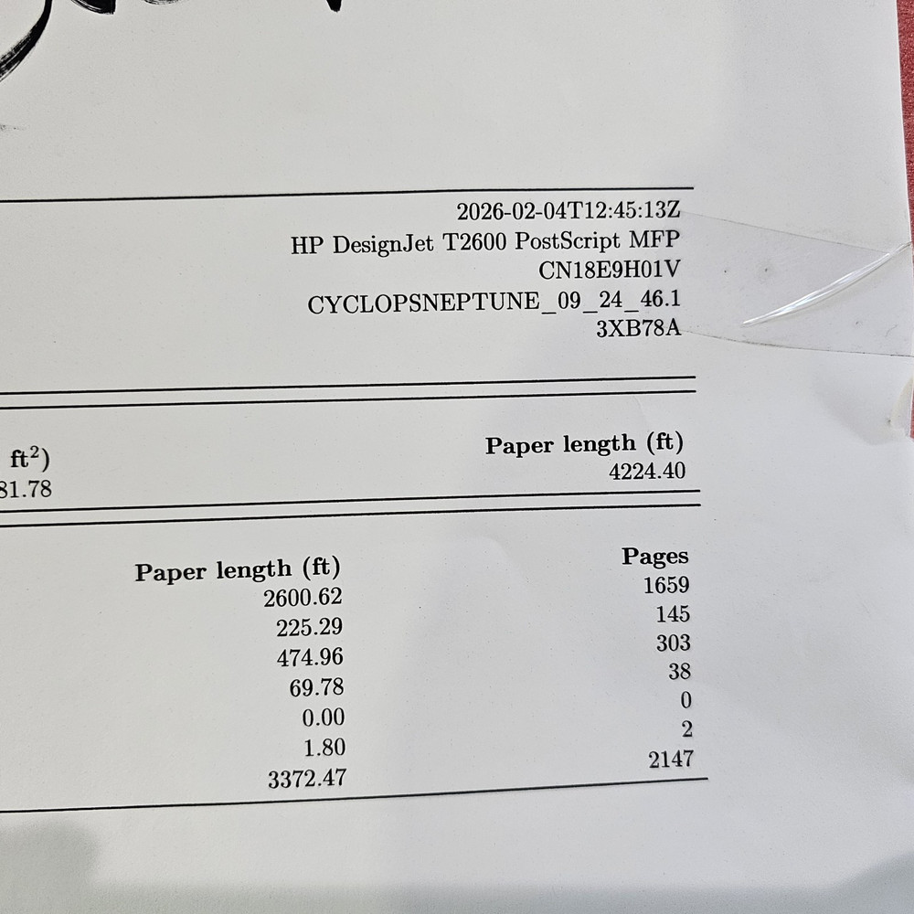 HP DesignJet T2600 36" PostScript MFP Plan Printer Scanner Copier - 3XB78A