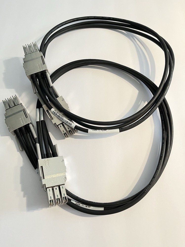 Lot of 2 Cisco STACK-T1-1M StackWise-480 1m Stacking Cable 800-40404-01 UNTESTED