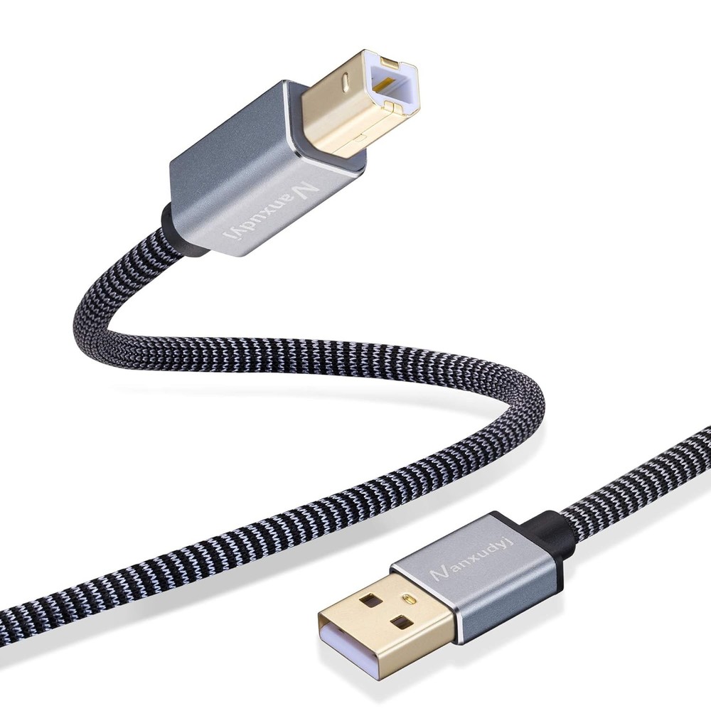 Printer Cable 3ft,USB Braid USB 2.0 Type A Male to B 3ft/1m