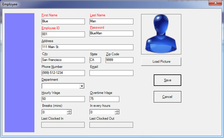 Employee Time Clock Software and Reporting System For Microsoft Window PC