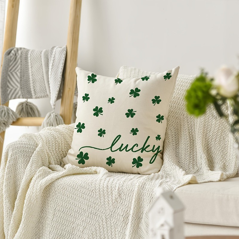 2D Pillow CaseLucky Clover St. Patrick's Day Pillowcase Modern Style