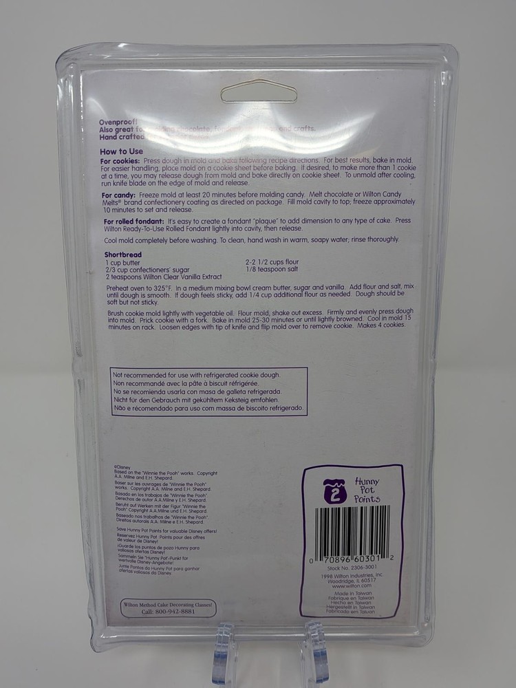 Wilton Pooh Tigger Cookie Mold Baking Accessory - New