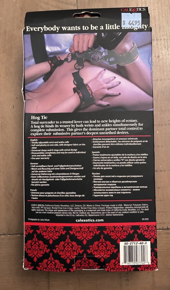 Scandal Hog Tie Restraint by CalExotics - NEW