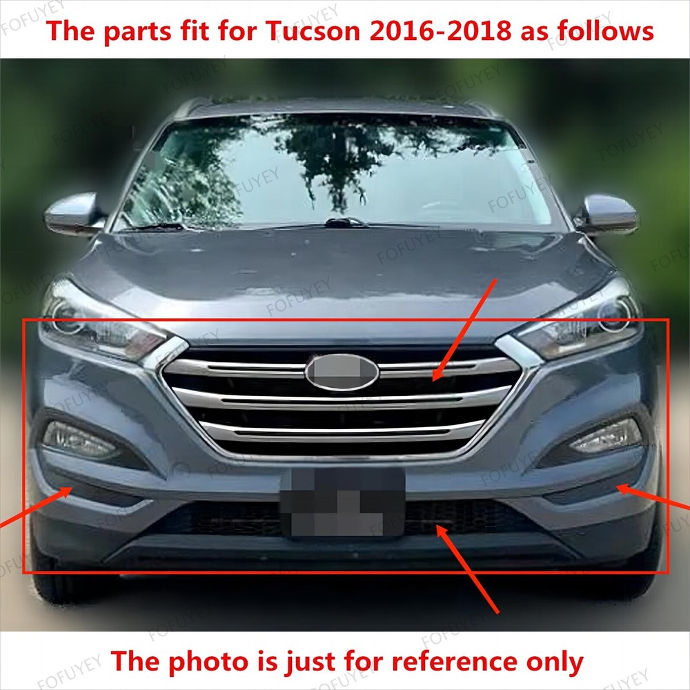 13PC For Tucson 2016-18 Front Radiator Support Cover Grille Mesh Bumper Brackets