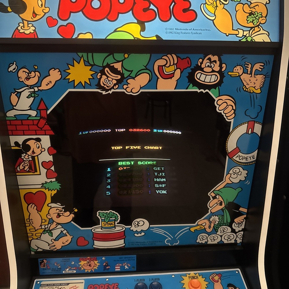 POPEYE ARCADE MACHINE by NINTENDO 1982 (Excellent) *RARE*
