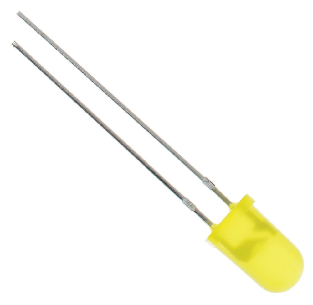 10 x Yellow 5mm LED Diffused 200mcd 40°