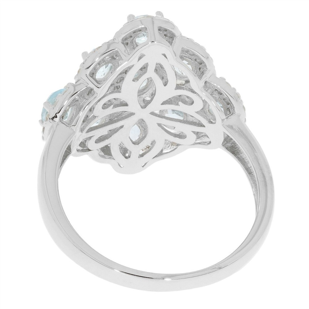 Sterling Silver Semi Mount Ring Setting Oval OV 4x3mm Multi Stone Cluster