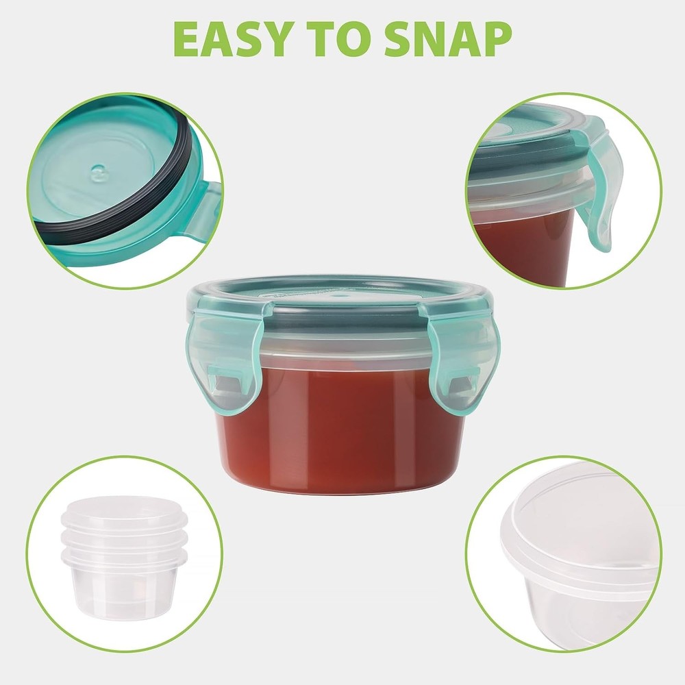 Freshmage Salad Dressing Container to Go, [6 Pack] 2.7 oz Small Multicolor