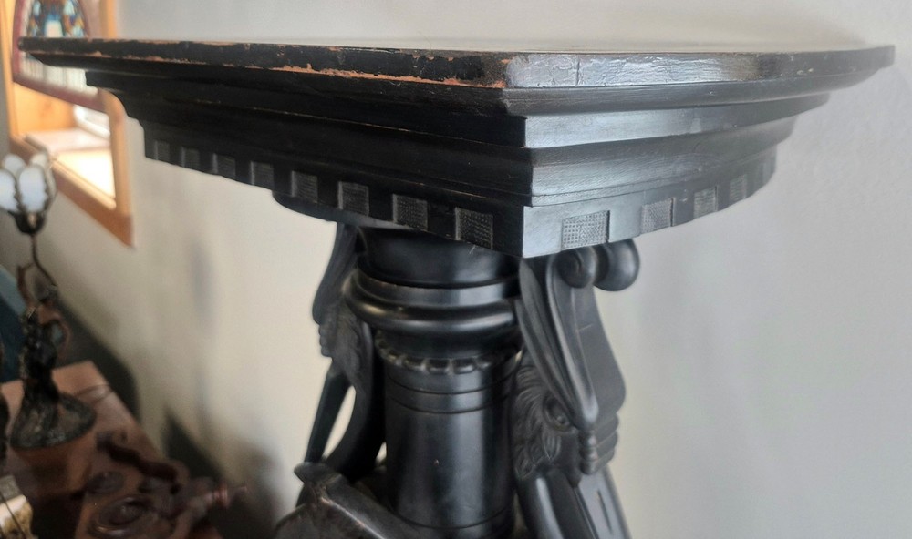 VICTORIAN AESTHETIC MOVEMENT EBONIZED HERON PEDESTAL