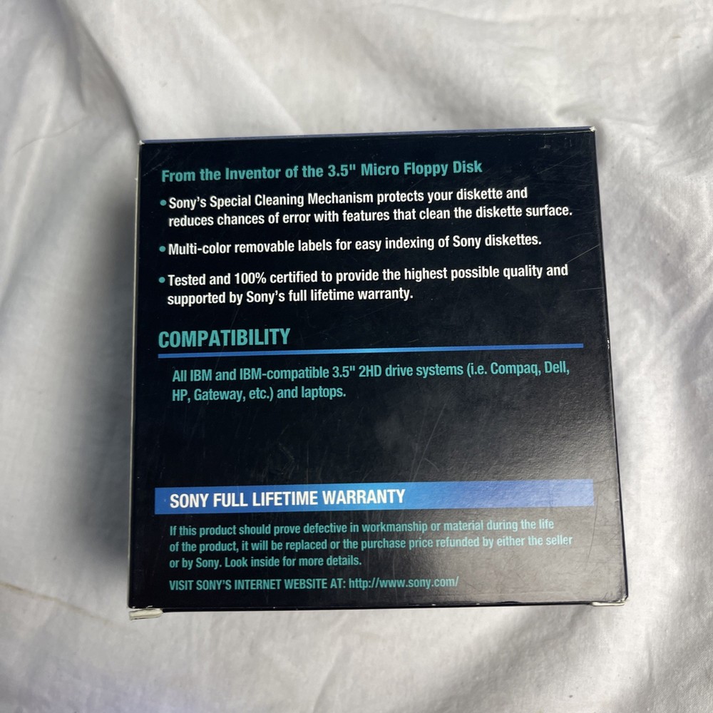 Sony 3.5" Floppy Disk NEW 10 Pack 2HD IBM Formatted