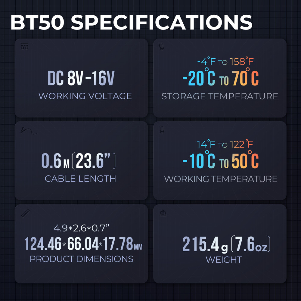 TOPDON BT50 Car Battery Tester Electrical System Diagnostic & Analysis Tool