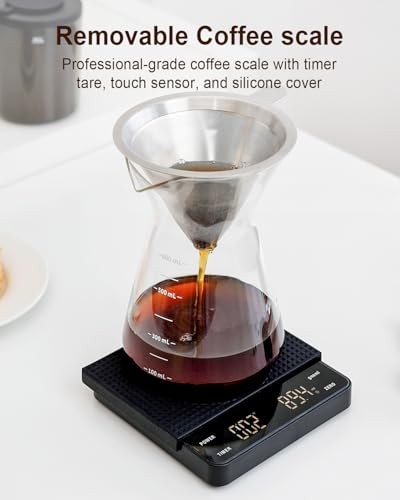 MOKKOM Coffee Grinder with Removable Coffee Scale via Bluetooth Connectivity