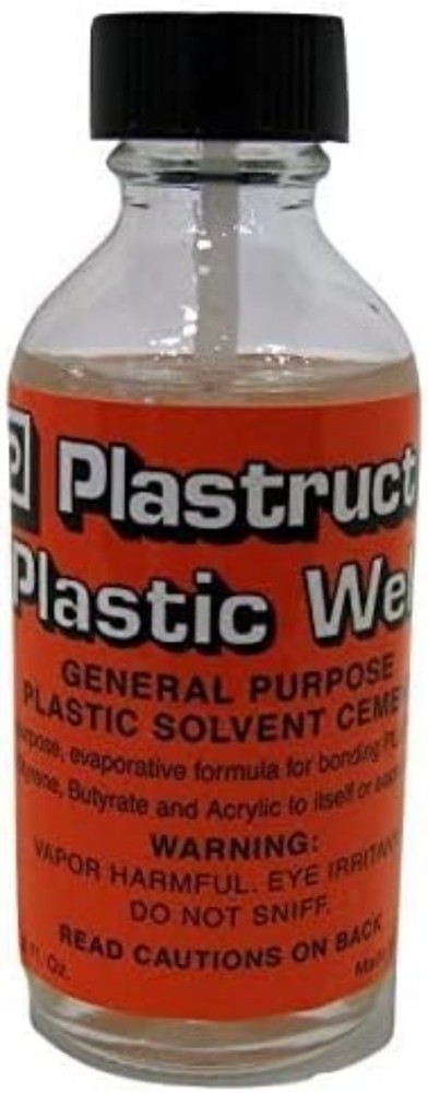 2oz Plastic Weld Solvent Cement - Fast-Setting Adhesive for All Plastic Types