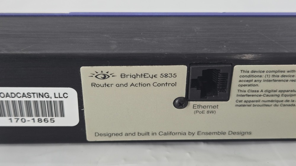 Ensemble Designs BrightEye 5835 Router and Action Control Panel