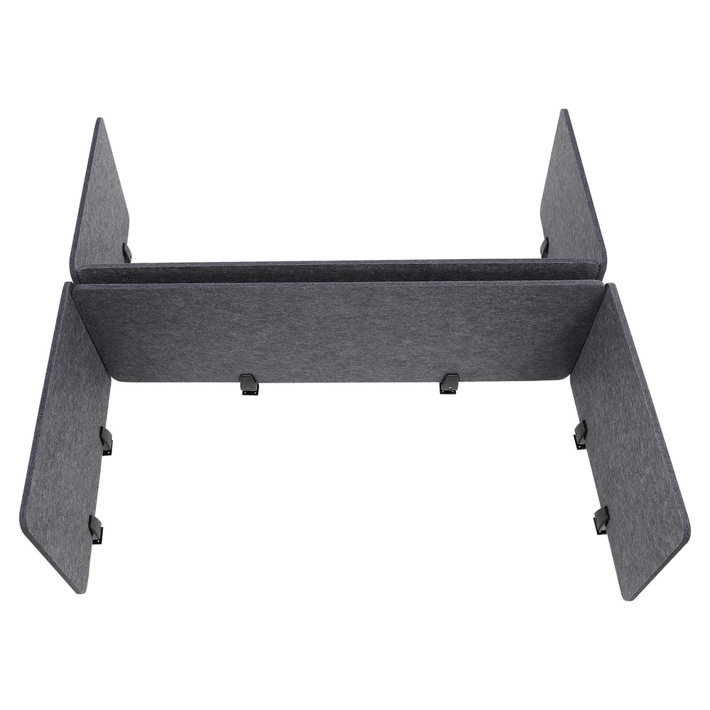 Desk Divider Desktop Clamp-On Privacy Panel 2* Long+4* Short Reduce Noise