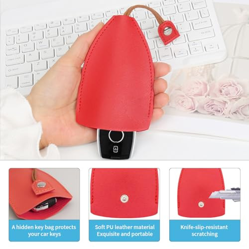 2PCS Creative Pull-Out Car Key Case, Key Sleeve Keychain Bag, Large Capacity