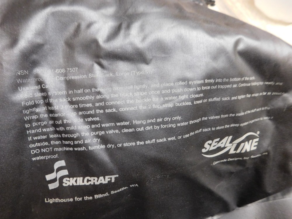 USGI SEAL LINE BLACK WATERPROOFING COMPRESSION STUFF SACK SIZE LARGE