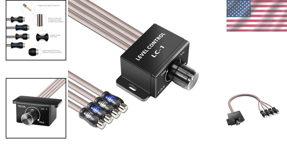 Universal RCA Level Controller - Bass Boost Volume Control for Car Audio