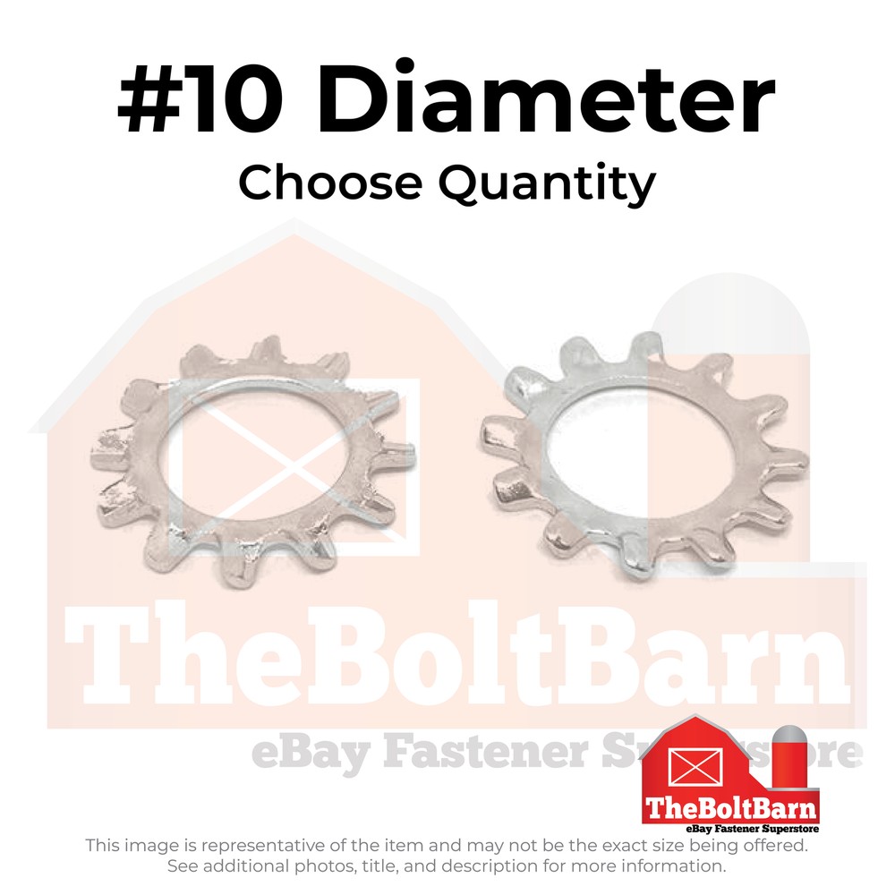 #10 410 Stainless Steel External Tooth Lock Washers (Pick Quantity)