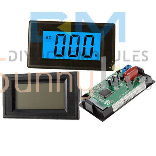 Blue LCD AC 0-500V Voltmeter Panel 2/4-Wire Digital Alternating Voltage Meter
