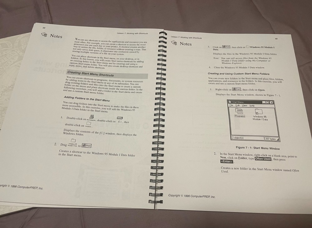 (2) Vintage Courseware Series Learning Guide Windows 95 Word