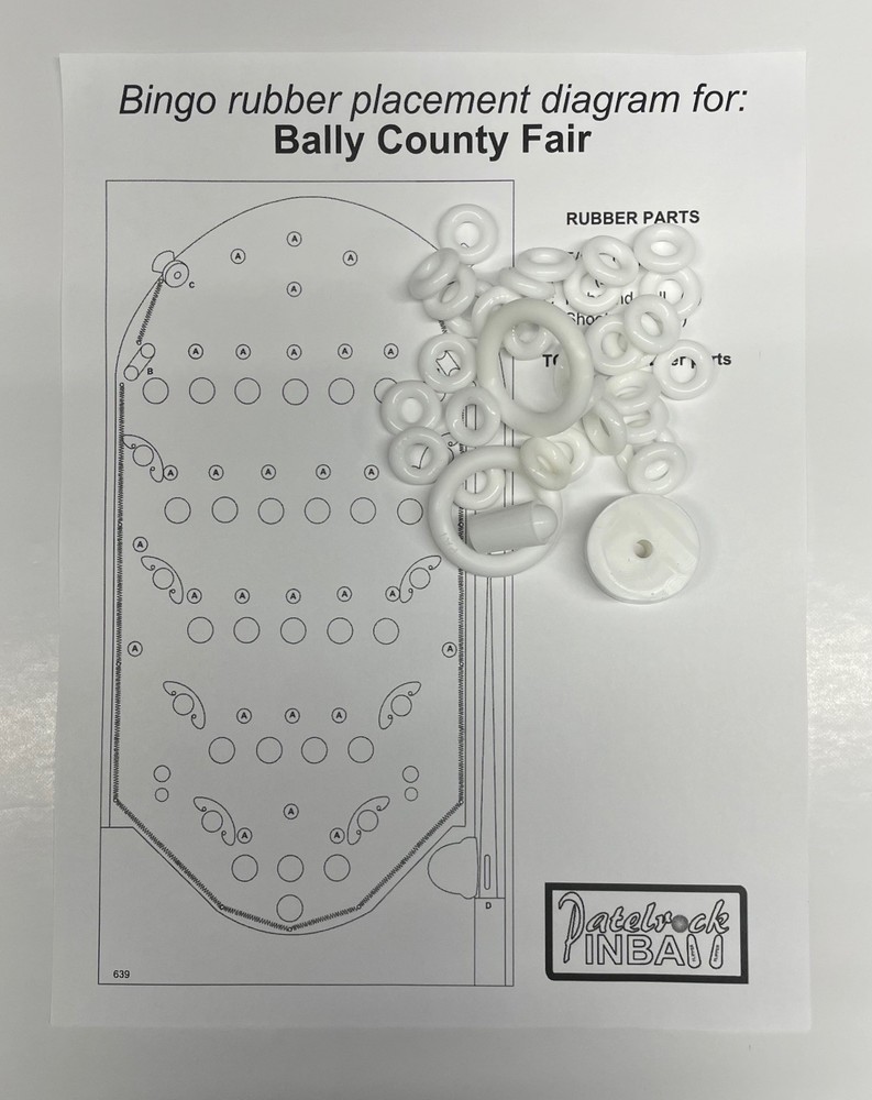 Bally County Fair Pinball / Bingo Machine Rubber Ring Kit
