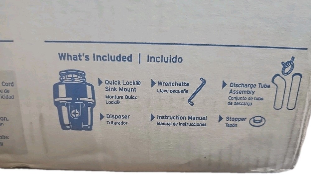 InSinkErator Evolution Compact 3/4 HP Garbage Disposal Quiet Series DAMAGE Box