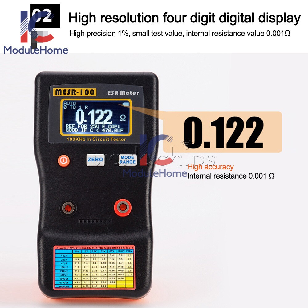 MESR-100 ESR Capacitance Ohm Meter Capacitance Internal Resistance Circuit Meter