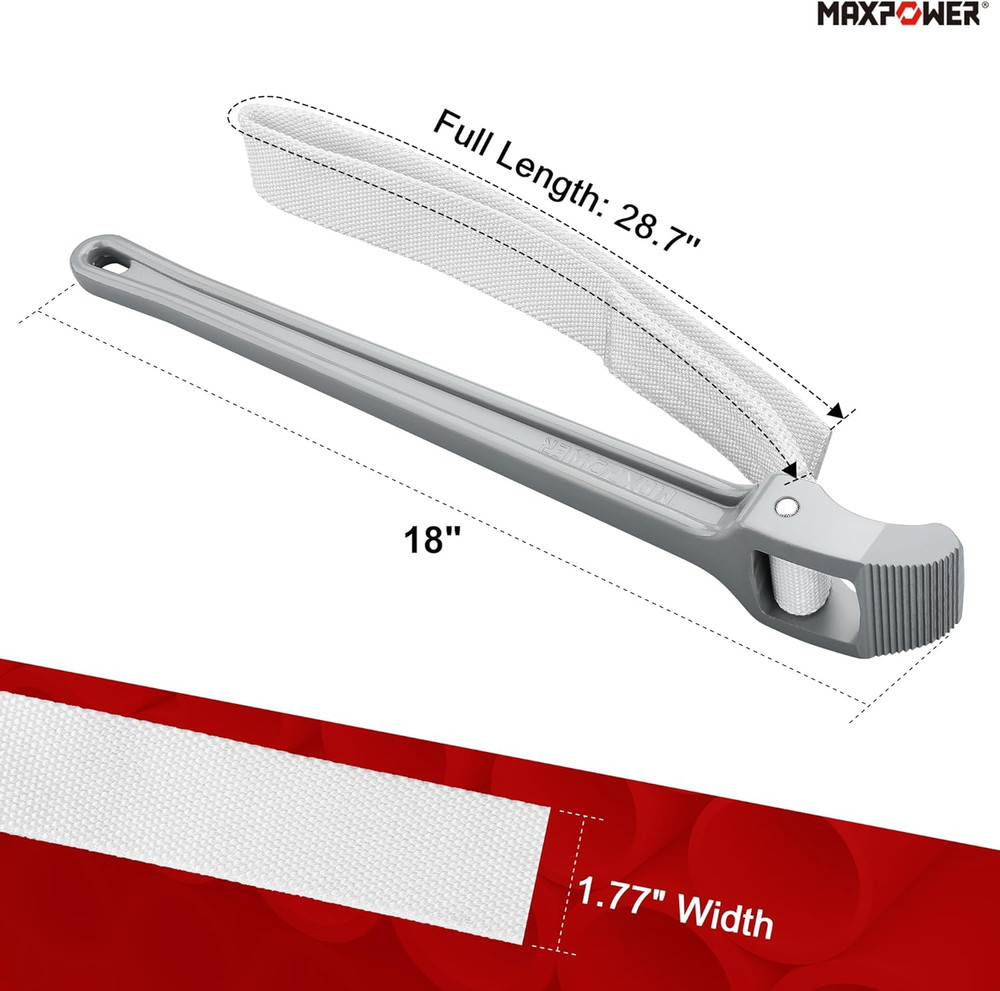 Strap Wrench, 18-Inch Handle Adjustable Strap Wrench, Nylon Strap Pipe Wrench...