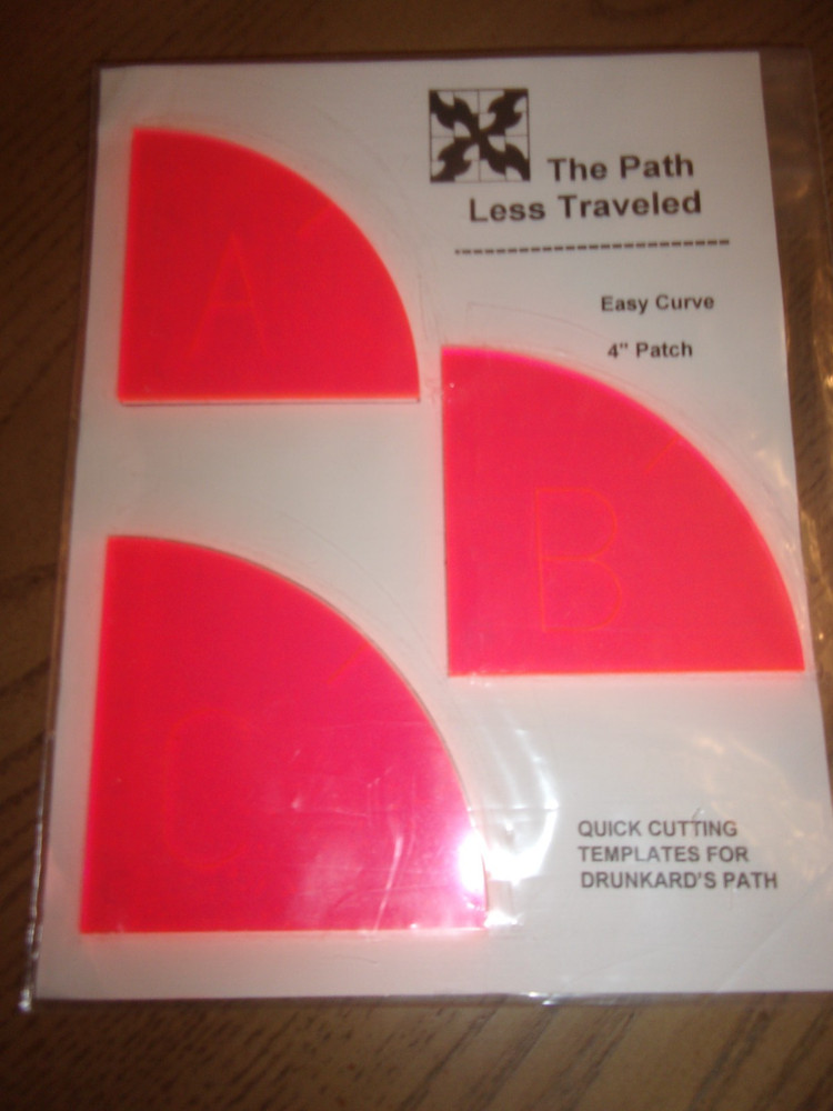THE PATH LESS TRAVELED, EASY CURVE 4" TEMPLATES FOR DRUNKARD'S PATH