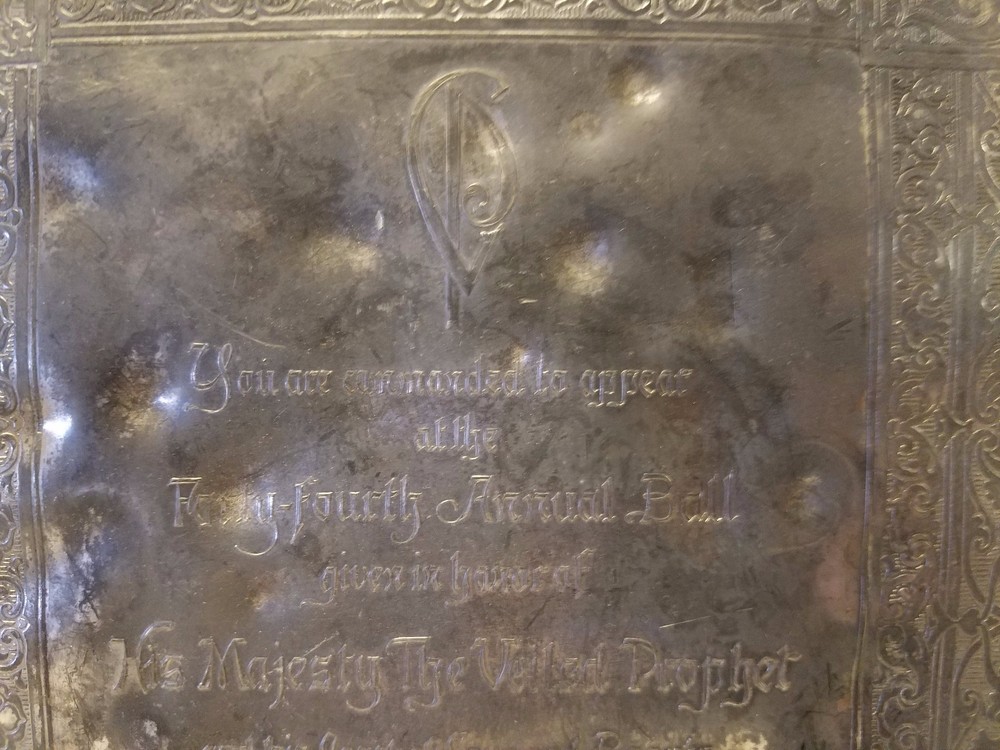 Veiled Prophet Invitational Gift 1923 Pewter with Felt Base